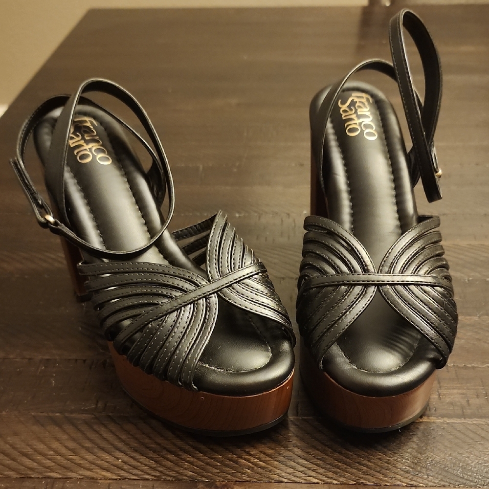 Franco Sarto Women's Black Platform Sandals
